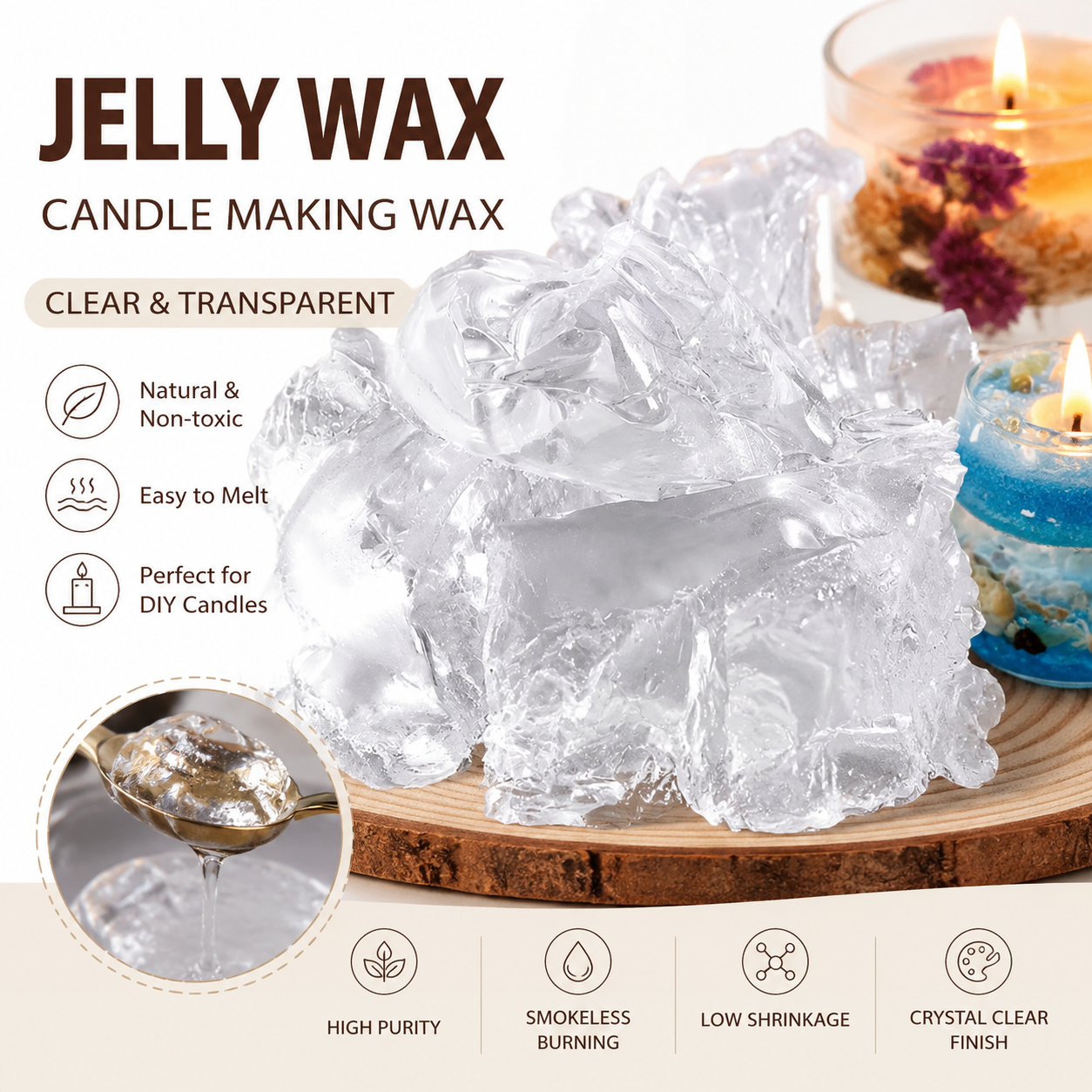 Candle Making Equipment - 50/100/200/500g Wosk Żelowy do Wyrobu Świec