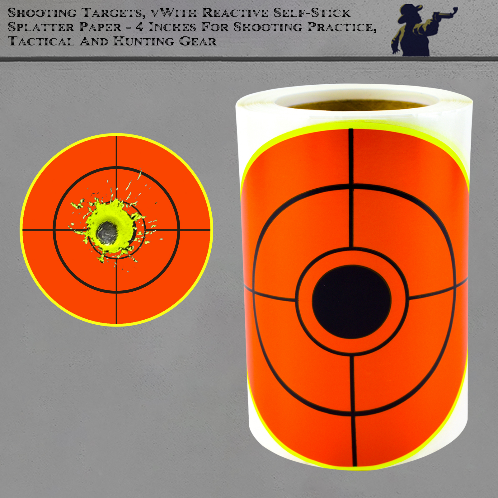 Label Sticker Round - 4-calowe 100 szt. czarne krzyżowe okrągłe