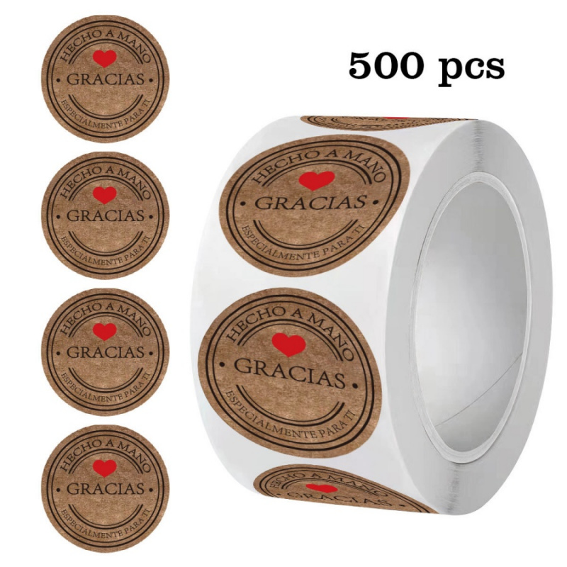 500 sztuk hiszpańskie naklejki – Label Sticker Round recenzja i cena