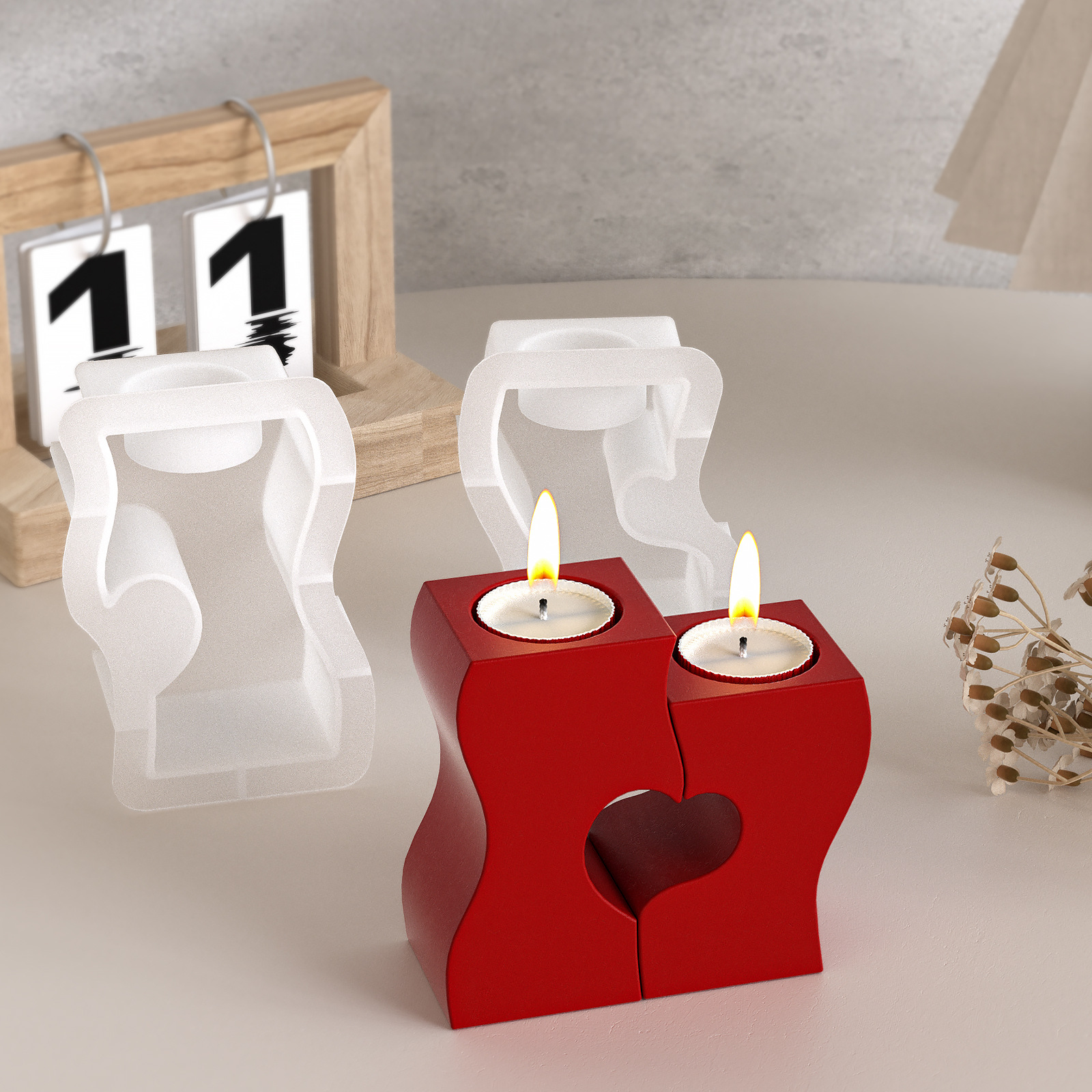 S Heart Candlestick Silicone M – Candle Making Equipment recenzja i cena