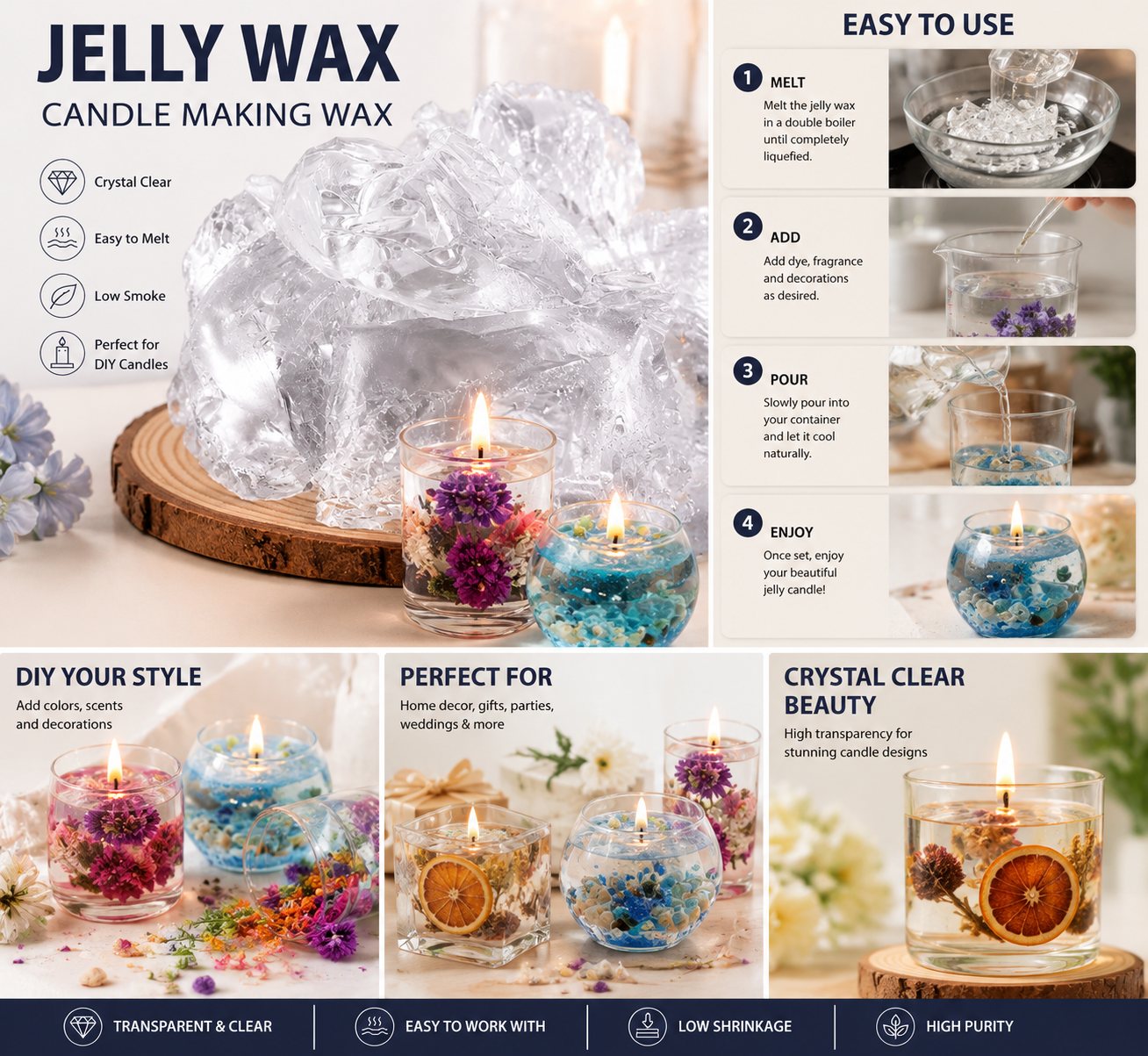 50/100/200/500g Wosk Żelowy do – Candle Making Equipment recenzja i cena